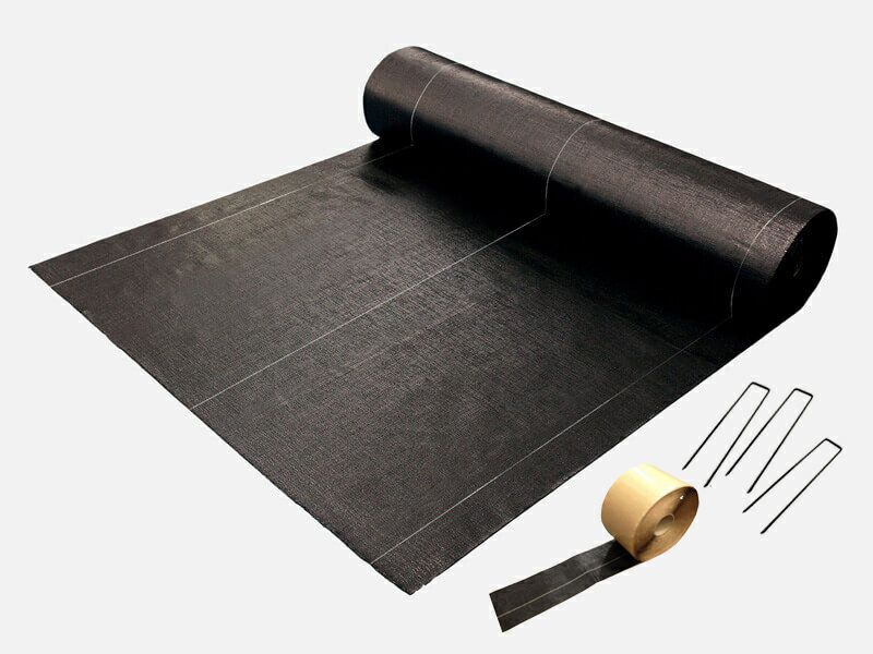 防草シート「大面積専用草なしシート1m×100m」にピンとテープがついたセット品