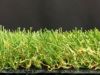 [人工芝ふわふわターフの断面の様子]草丈30mm。ストレートパイルにフレッシュグリーンとナチュラルグリーン、
カーリングパイルにグリーンとベージュを使用してより天然芝に近い仕上がりにしています。